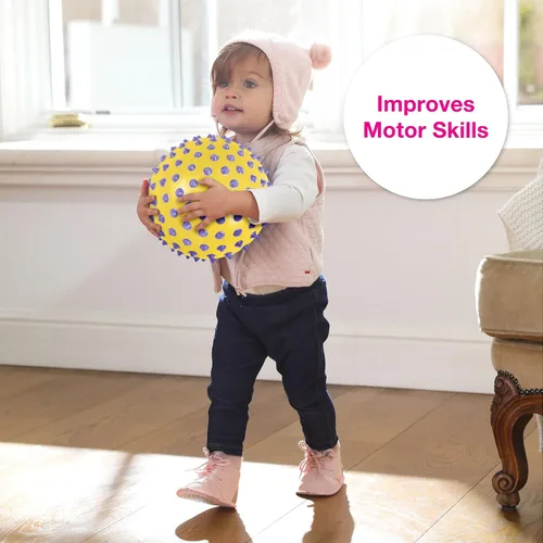 Vista 5 de Edushape Pelota sensorial original, bola de bebé de 7 pulgadas para el desarrollo de habilidades motoras gruesas en niños de 6 meses en adelante