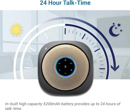 Vista 7 de VTech VCS601-2 Altavoz Bluetooth para conferencias - Recogida de voz premium de 360° con 6 micrófonos, conexión NFC inteligente, tiempo de llamada