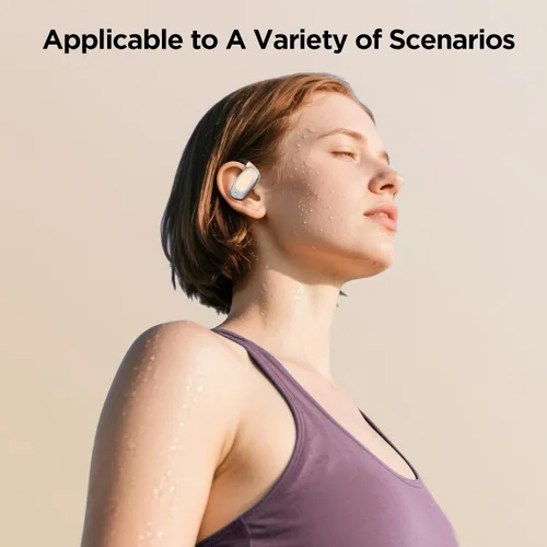 Vista 7 de Auriculares inalámbricos de oreja abierta, auriculares de conducción de aire con micrófono, tiempo de reproducción de 42 horas, llamadas claras