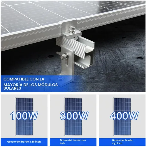 Vista 5 de 10 soportes de montaje para paneles solares, montaje en panel solar para 1-4 paneles solares de 1.4 pulgadas de grosor, soportes de panel solar