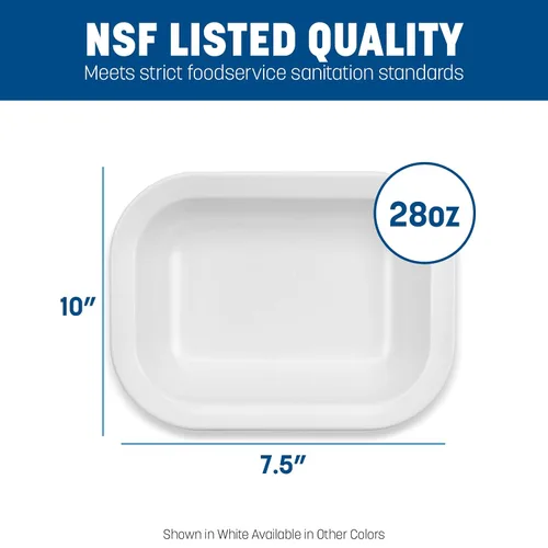 Vista 4 de Carlisle FoodService Products Plato rectangular de plástico para panadero, para el hogar y el restaurante, melamina, 28 onzas, bronceado