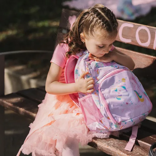 Vista 2 de mommore Mochila para niños con múltiples compartimentos, Unicornio, Mochilas de viaje