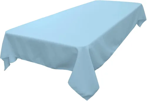 Vista 169 de LA Linen Mantel rectangular lavable de popelín de poliéster, resistente a las manchas y a las arrugas, cubierta de mesa 60x84, mantel de tela
