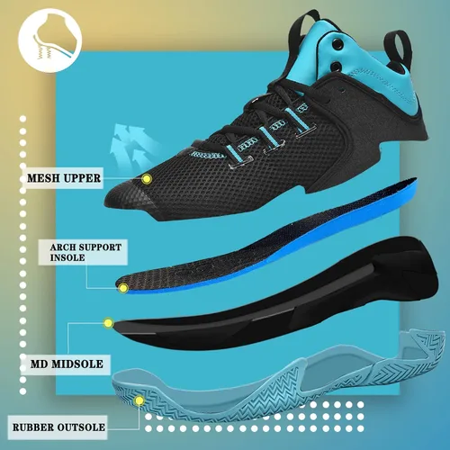 Vista 3 de CJSPORX - Tenis de baloncesto para hombre, transpirables, antideslizantes, para correr