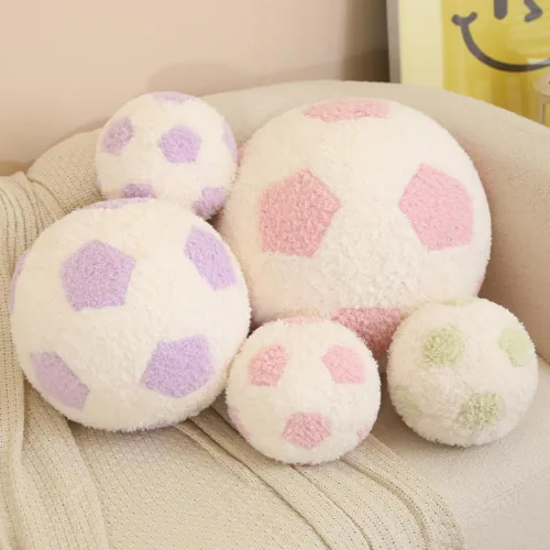 Vista 2 de Soccer Pillow Cute Football Throw Pillow Round Home Decorative Throw Pillow Aesthetic Sports Ball Plush Pillows for Couch Bed Bedroom Sofa Chair