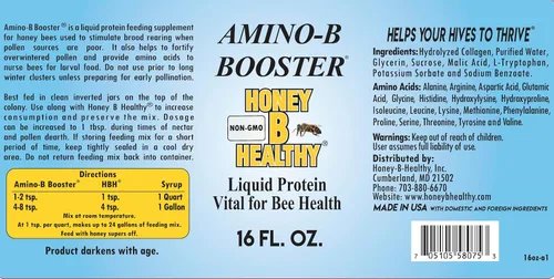 Vista 6 de Amino-B Booster 16 oz. Botella, proteína líquida vital para la salud de las abejas