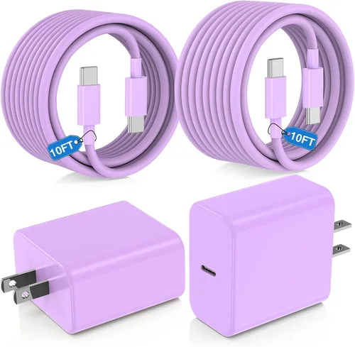 Vista 24 de Paquete de 2 bloques de cargador USB C de 100 W, adaptador de pared de Negro