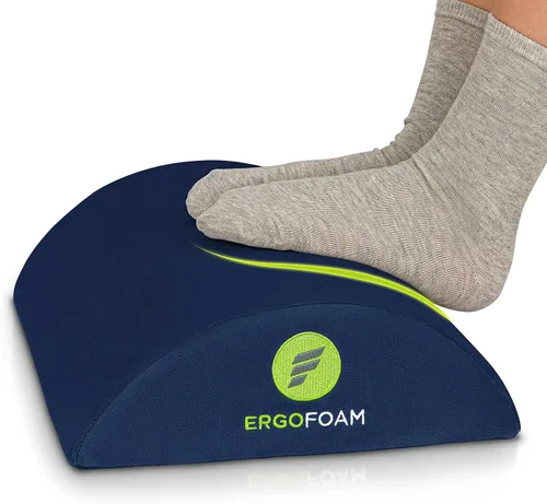 Vista 12 de ErgoFoam Reposapiés para debajo del escritorio en el trabajo - Reposapiés premium debajo del escritorio - Reposapiés de escritorio para dolor