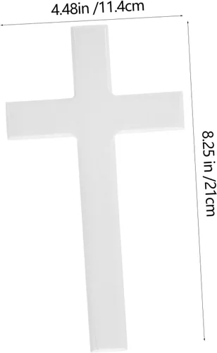Vista 5 de Unomor Decoración de cruz de pared de madera blanca maciza de 8.27 pulgadas, adorno de cruz colgante para el hogar, iglesia, dormitorio y comedor