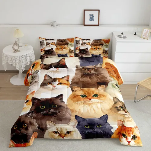 Vista 17 de Juego de ropa de cama de oso para niños y adolescentes, juego de edredón de animales salvajes para niños, adolescentes, naturaleza, vida silvestre
