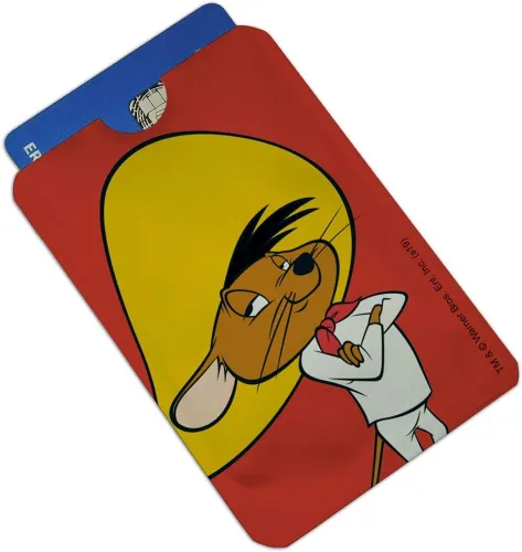 Vista 2 de Looney Tunes Speedy Gonzales Tarjeta de Crédito RFID Blocker Holder Protector Billetera Monedero Fundas Set de 4