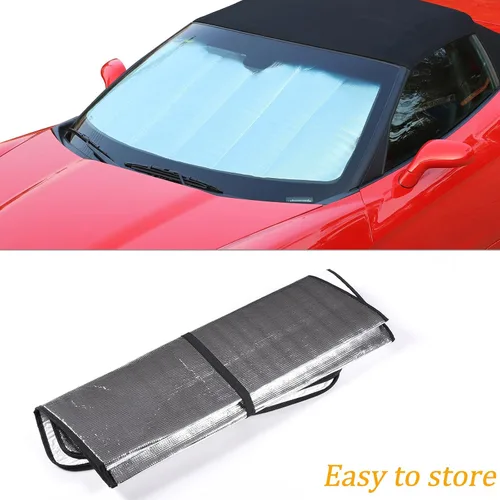 Vista 5 de Parasol para parabrisas de automóvil compatible con Chevrolet Corvette C6 2005-2013, personalizable, protección contra rayos UV (1 unidad)