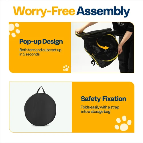 Vista 5 de VIVOHOME Cercas exteriores para gatos 2-en-1, Catio portátil con tienda de campaña para gato, túnel de corral circular, para gatitos y animales