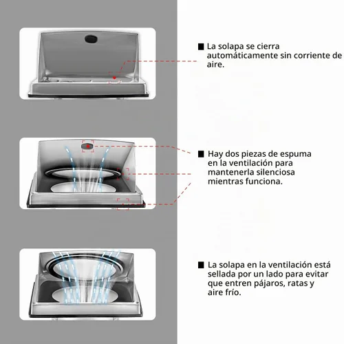 Vista 3 de FRESH SPEED - Salida de ventilación de pared externa de 4 pulgadas con solapa acolchada antirretorno