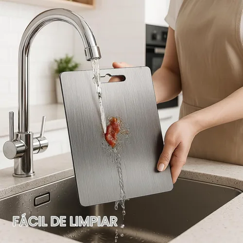 Vista 5 de Tabla de cortar de titanio, tablas de cortar para cocina, tablas de cortar de titanio de doble cara de grado alimenticio, perfectas para cortar