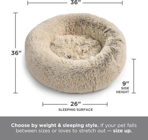 Vista 41 de Best Friends by Sheri - The Original Calming Donut - Cama calmante en forma de dona para perros y gatos - Pelo largo, azul bebé, M, 30 x 30 pulgadas
