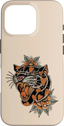 Vista 20 de American Traditional Panther with Hearts Old School Tattoo Case para iPhone 17