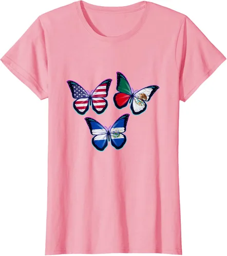 Vista 16 de Multiculti Heritage. Camiseta El Salvador México y Estados Unidos