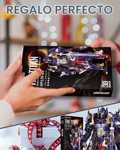 Vista 7 de Piececool Rompecabezas de metal 3D, kits de modelo Mecha, modelo de figura Titán, kits de bloques de construcción para adultos, rompecabezas 3D