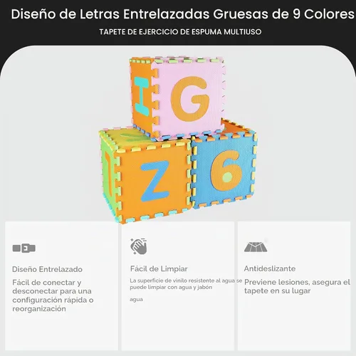 Vista 8 de BalanceFrom Tapete de juego de rompecabezas para niños con azulejos entrelazados de espuma EVA