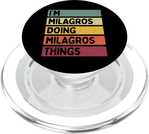 Vista 7 de I'm Milagros Doing Milagros Things Funny Personalized Quote PopSockets Adhesive PopGrip