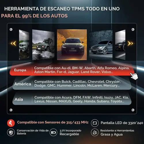 Vista 7 de Autel MaxiTPMS TS508WF Kit 2026, herramienta de programación TPMS con 8 piezas de sensores 315 433MHz (209$), versión WiFi de TS508 TS501 Pro
