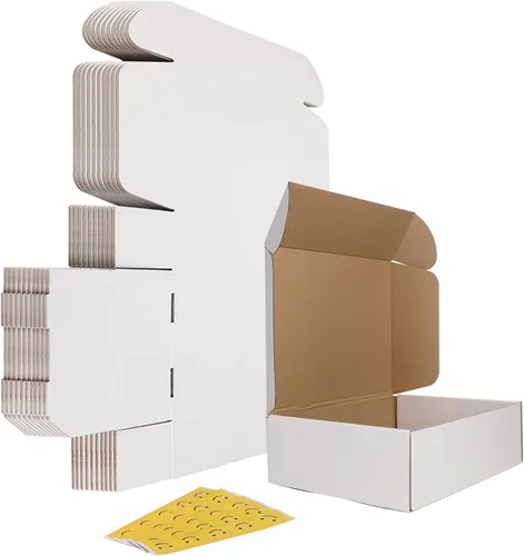 Vista 33 de HORLIMER Paquete de 40 cajas de envío de 5 x 5 x 5, caja de cartón corrugado blanco para correo, embalaje, pequeñas empresas