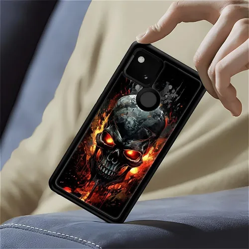 Vista 1794 de Compatible con Google Pixel 4A 5G Mobile Case Creative Acrylic Panel trasero Silicona Protección Grip especialmente diseñado para Google Pixel 4A 5G