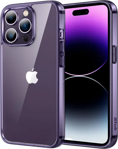 Vista 26 de JETech - Funda para iPhone 14 de 15,5 cm, cubierta a prueba de golpes que no se pone amarilla, parte trasera transparente antiarañazos (negro)