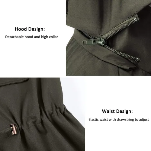 Vista 7 de BBX Lephsnt Chaleco utilitario para mujer, con cordón en la cintura, chaqueta militar sin mangas