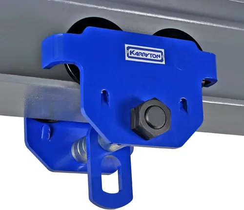Vista 7 de Carro de viga de 1 tonelada/2200 libras de ancho de brida ajustable de 2.5 a 8 pulgadas, carro de empuje manual resistente con rodillos de doble