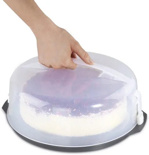 Vista 4 de Xavax Caja de transporte redonda para tartas con tapa Antracita 12.4 in