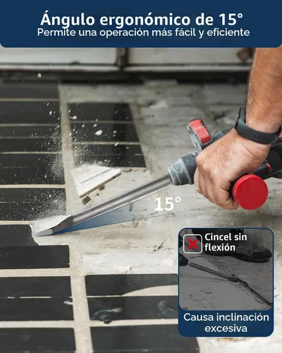 Vista 4 de Firecore FS18310 SDS Plus Cincel de eliminación de azulejos doblados en ángulo con manivela de 3 pulgadas de ancho (3 x 10 pulgadas)
