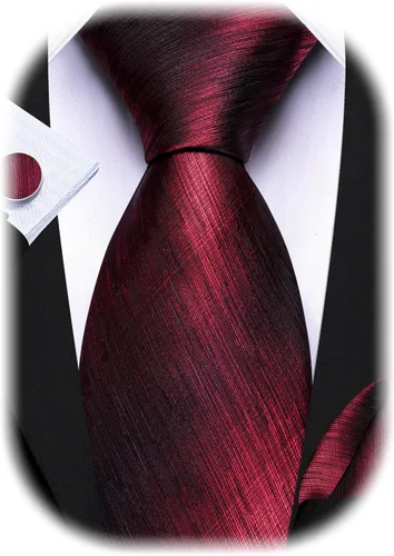 Vista 353 de Barry.Wang Juego de corbatas para hombre, corbata de seda a rayas, tejido a cuadros, gemelos formales, negocios, boda