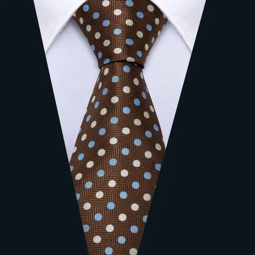 Vista 72 de Barry.Wang Corbatas de seda para hombre, diseño de lunares, gemelos cuadrados de bolsillo, gemelos para negocios, boda