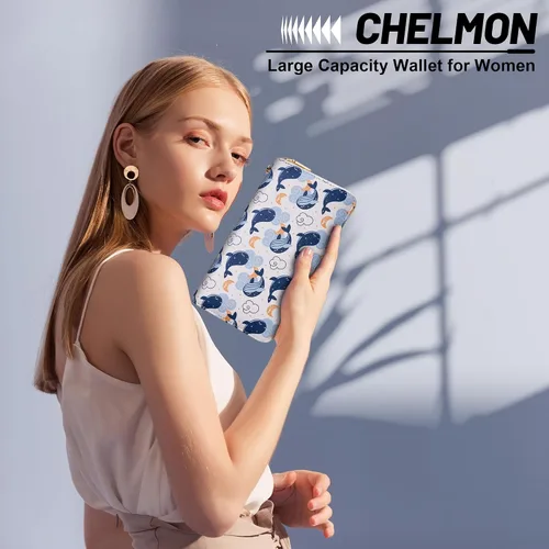 Vista 49 de Chelmon - Monedero para mujer de cuero genuino con bloqueo de señal RFID, para tarjetas de crédito