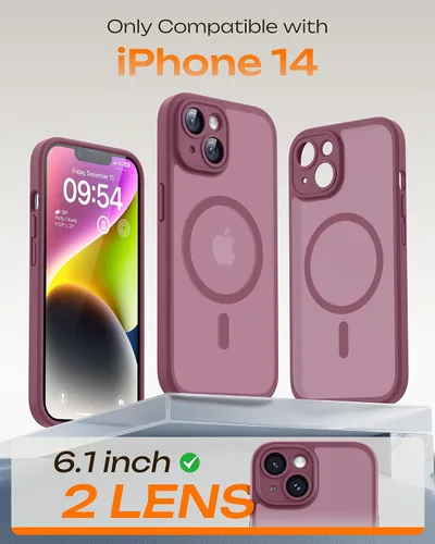 Vista 745 de TOCOL Funda magnética 3 en 1 para iPhone 15 Pro, mejorada [protección completa de cámara] con 2 protectores de pantalla, compatible con MagSafe Gris