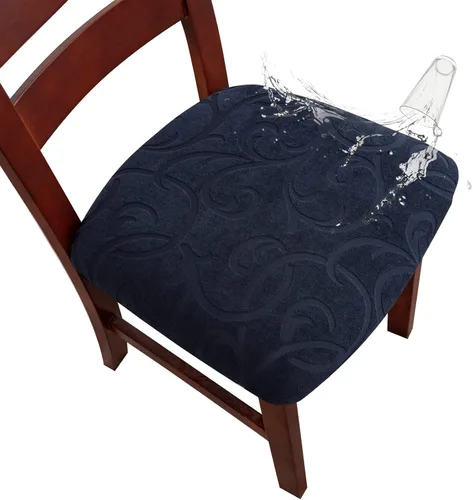 Vista 17 de Genina Fundas Impermeables de Asiento para Silla Fundas de Silla de Comedor Fundas de Asiento Elásticas para Protector de Silla de Comedor Fundas