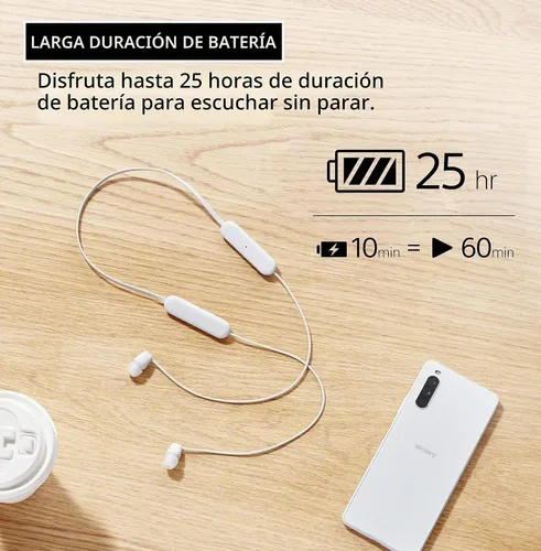 Vista 3 de Sony WI-C100 - Auriculares inalámbricos Bluetooth con micrófono integrado, color negro, (paquete de 2)