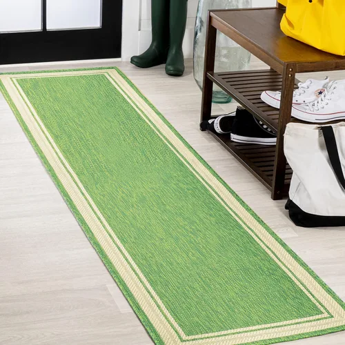 Vista 14 de JONATHAN Y Alfombra de pasillo para interiores y exteriores, 2 x 8 pies, color aguamarina/beige, moderno para patio trasero, patio, porche, fácil