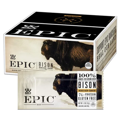 Vista 5 de EPIC Paquete de barras de proteína de tocino sin curar y barras EPIC de bisonte y arándano (12 unidades)
