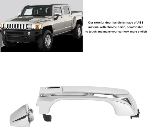 Vista 3 de KIMISS Reemplazo de la manija exterior exterior del cromo del coche para H3 2006-2010 15296932 manija de puerta exterior del coche elegante acabado