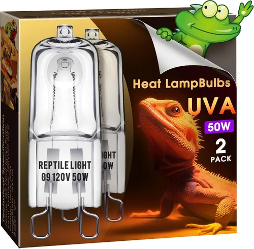 Vista 8 de Briignite - Bombilla de calor para reptiles, 50 W, UVA UVB, bombillas regulables para reptiles Bombilla cálida 50w