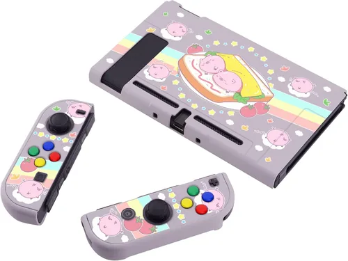 Vista 9 de PlayVital Cubierta trasera para consola Nintendo Switch, protector de controlador de mano NS Joycon carcasa dura, funda protectora acoplable