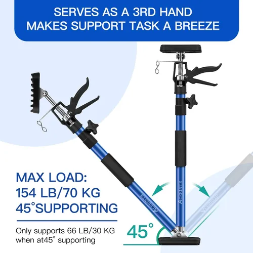 Vista 2 de 2PK poste de soporte, sistema de soporte telescópico de acero ajustable rápido de tercera mano, varilla de soporte, soporta hasta 154 libras