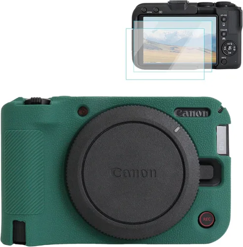 Vista 12 de Rieibi Funda de silicona para cámara Canon EOS R50 V, funda protectora suave para cámara Canon EOS R50V, accesorios con 2 protectores de pantalla