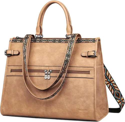 Vista 5 de FADEON Bolsos tipo bandolera y bolso para portátil para mujer Colección Marrón