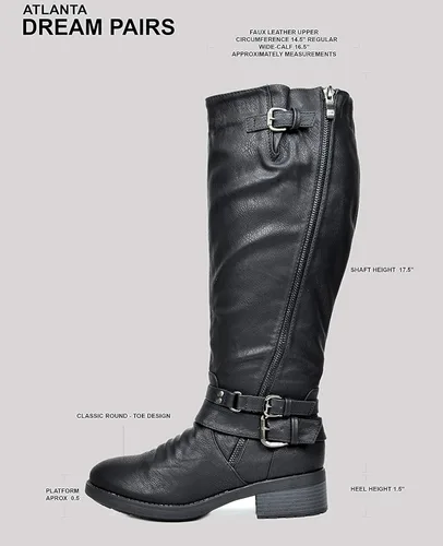 Vista 7 de DREAM PAIRS Botas de equitación hasta la rodilla para mujer de pantorrilla ancha