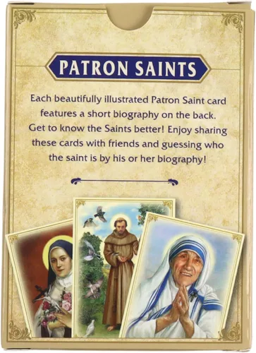 Vista 3 de Needzo Juego de tarjetas devocionales de Patrones Santos, baraja de tarjetas de aprendizaje de Learn The Saints, gran herramienta de aprendizaje