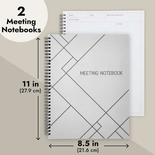 Vista 5 de Juvale Cuaderno de reuniones para el trabajo, cuaderno planificador encuadernado en espiral para planificador de trabajo y suministros de oficina